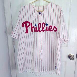 Vintage majestic Philadelphia Phillies pinstripe baseball jersey no name,unisex